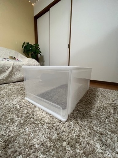 中古品、押入れケース、クリアケース、プラスチック、Lサイズ、白色