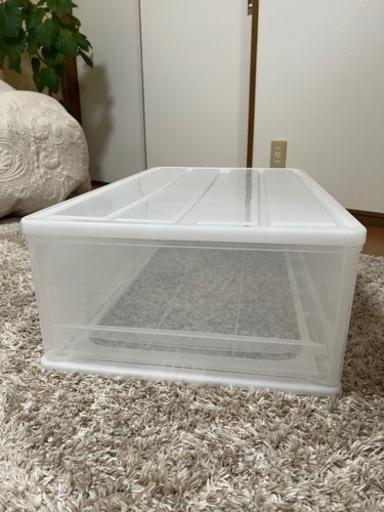 中古品、押入れケース、クリアケース、プラスチック、Mサイズ、白色