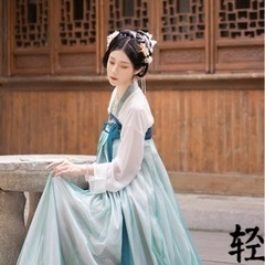 女性のための古代唐王朝のサマードレス,伝統的な漢服のコスプレ服,中国風の画像