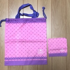 未使用　巾着袋（体操着、上履き袋）ハンカチ