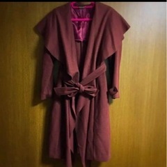 【アングリッド】ウール ロングコート ボルドーの画像