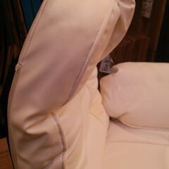 B座椅子【ミエル／PVCホワイト色】1人掛け 360°回転 座椅子 訳あり B品 アウトレット品 ※定価13,990円の画像