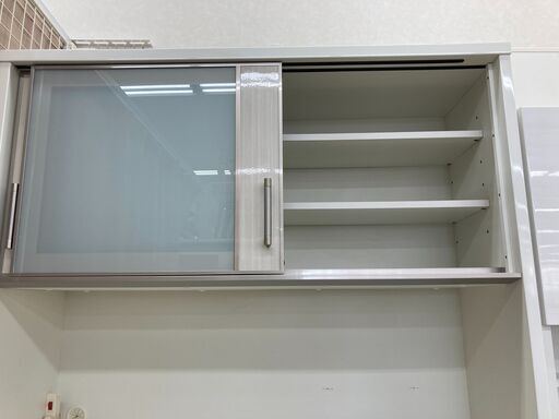 2枚扉レンジボード　ﾆﾄﾘ　ﾎﾜｲﾄ×ｼﾙﾊﾞｰ　ﾎﾟｽﾃｨｱ120
