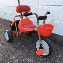 三輪車 赤 舵取り棒付き アイデス ides レッド 男の子 女...