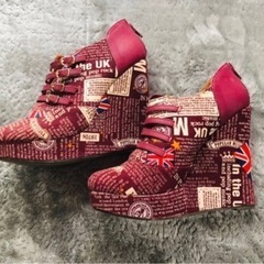 【美品】UK ヴィンテージ風 インポート 厚底ブーツの画像