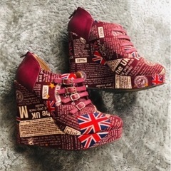 【美品】UK ヴィンテージ風 インポート 厚底ブーツ