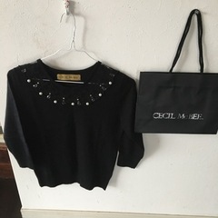 🌺セシルマクビー レディース 🌺ビジューニット未使用 ショップ袋有り🌺七分袖の画像
