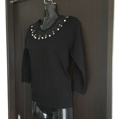 🌺セシルマクビー レディース 🌺ビジューニット未使用 ショップ袋有り🌺七分袖の画像
