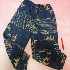 ★タグ付き!!M～L「和楽の里」裏地フリース・温かい作務衣(さむえ)上下セット★の画像