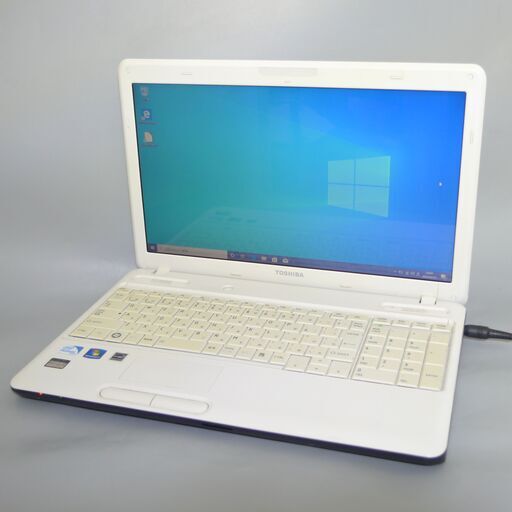 即使用可能 Wi-Fi有 白色 ノートパソコン 15.6型 TOSHIBA 東芝 B350/22B 中古動作良品 Pentium 4GB DVDマルチ 無線 Windows10 Office