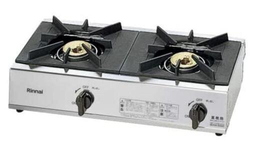 中古美品 リンナイ 業務用ガスコンロ(都市ガス12A・13A用) 【スタンダードタイプ】 2口 RSB-206A-13A
