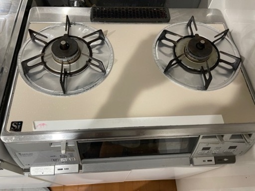 ガスコンロ／ガス台　(都市ガス対応) 熱度調整、お湯沸かし、炊飯可能