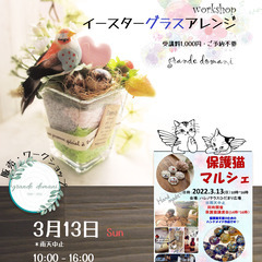 【3月13日開催☆保護猫マルシェ】ハレノテラスでプチワークショッ...
