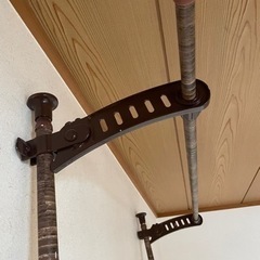 物干し竿　木目加工品　洗濯干し　室内　洗濯物干しの画像