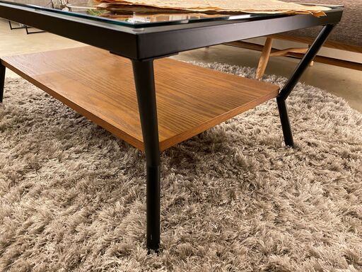 宇都宮でオシャレな家具を探すなら『オトワリバース！』Francfranc フランフラン コーヒーテーブル メリオル ガラス天板 ブラッ