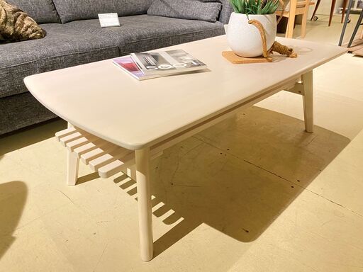 宇都宮でオシャレな家具を探すなら『オトワリバース！』センターテーブル リビングテーブル ホワイト ニトリ リビング家具 中古品