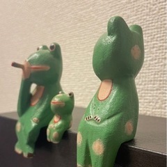 バリ風　カエルの置物3体セットの画像