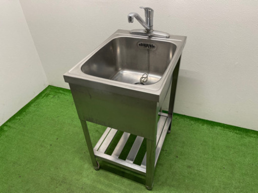 業務用　ステンレス　１槽シンク流し台　蛇口付き　店舗　飲食店　W４５０ｘD６００ｘＨ８００ｍｍ