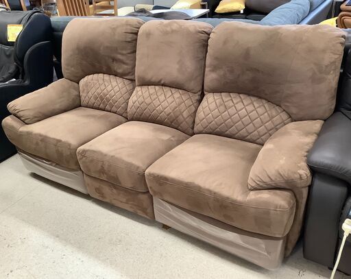 【値下げしました】LURKEY/ラルーキー LURKEY SOFA ラルーキーソファ 3人掛け電動リクライニングソファ 布 ブラウン ドリンクホルダー付き【ユーズドユーズ名古屋天白店】 J1604