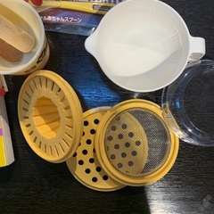離乳食の本、離乳食の食器、[新品]スプーン、スタイ、ガーゼの画像