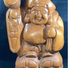 七福神　木彫りの置物　縁起物　恵比寿様　大黒様