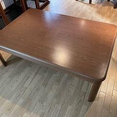 家具調こたつ 120cm 長方形 継脚式 ブラウン