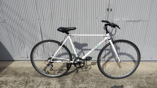クロスバイク 7段変速 ホワイト 傷少な目