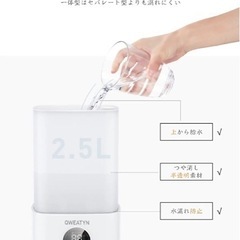 【新品未使用】超音波加湿器 次亜塩素酸水対応 最大45H連続運転 空焚き防止 おしゃれ 上部給水 送料無料 スマート加湿器 アロマ対応 卓上 オフィス タイマー付き大容量 小型 コンパクト タッチセンサー 自動停止機能 LEDライト付き 静音　②の画像