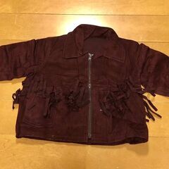 ヴィンテージ子供服　フリンジ付きスウェードブルゾン差し上げます