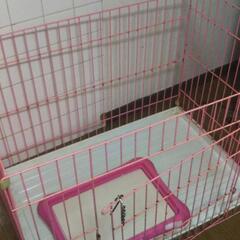 子犬子猫ペット用ゲージ ピンク。