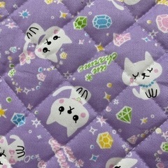 ◆お取引御礼◆ネコちゃん柄キルトナップサック　体操服入れの画像