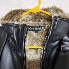 メンズ合皮レザージャケット（黒）の画像