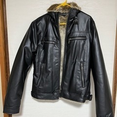 メンズ合皮レザージャケット（黒）