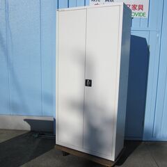 両開き書庫　ホワイト　A4ファイル5段収納可能　鍵作成不可