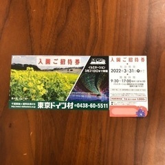 東京ドイツ村　ご招待券