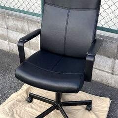 JM14534)MALKOLM オフィスチェア ブラック 中古品...