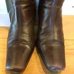 AkiraOsaki 本革ロングブーツ細身　23.5cmの画像