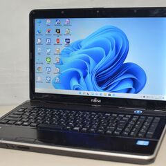 中古ノートパソコン 最新Windows11+office 大容量HDD750GB 富士通 AH35