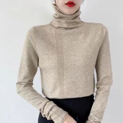 新品A146レディスセーターハイネックセータープルオーバー春セー...