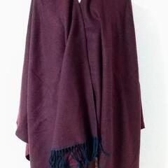 未使用★UNIQLO★ウール大判U字ストール フリンジ付き(ワイン)の画像