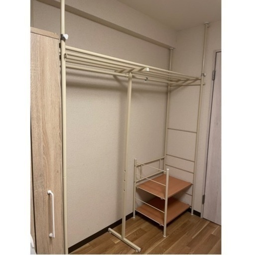 【お取引中】クローゼットハンガーラック 棚付き142〜200cm