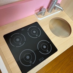 【 格安 】 おままごと 木製 キッチン ピンク 女の子 の画像