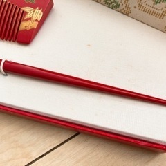 かんざし 平簪 朱塗 金泥絵巻 櫛 箱入り 振袖 着物 にの画像