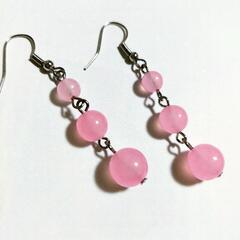 天然石　ローズクオーツ　ピアス
パワーストーンの画像