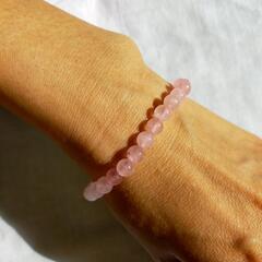 天然石 ローズクォーツ　ブレスレット 数珠　パワーストーンの画像