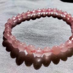 天然石 ローズクォーツ　ブレスレット 数珠　パワーストーンの画像