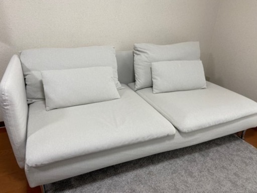 美品 IKEA ソファ ソーデルハムン(SDERHAMN) ホワイト3人掛け