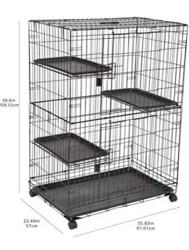 Amazonベーシック 猫用ケージ 大型 3階層