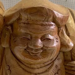 置物　木彫り 大黒様　約30cm　オブジェ