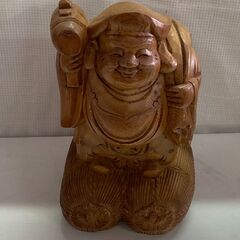 置物　木彫り 大黒様　約30cm　オブジェの画像